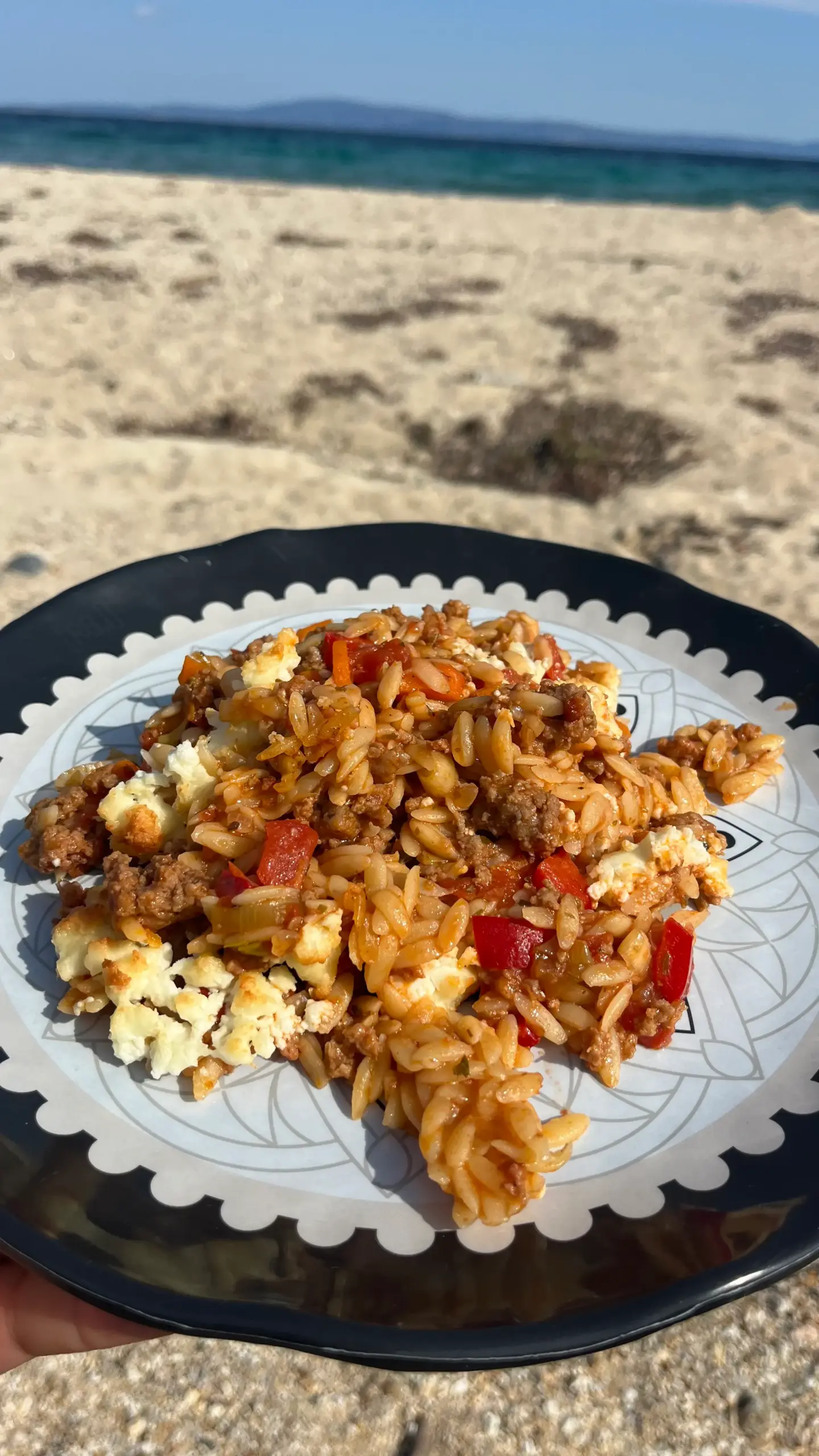 Kritharaki-Auflauf mit Feta und Hackfleisch – Griechischer Genuss aus dem Camper